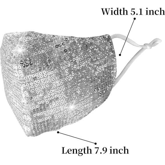 😷 Gold Sequin Cloth Mask - Picture 11 of 11